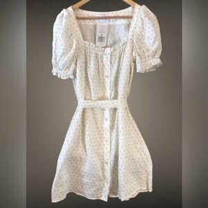 NWT The Sleeper Women's Size Medium Garden Rose Mini Brigette Linen Lounge Dress